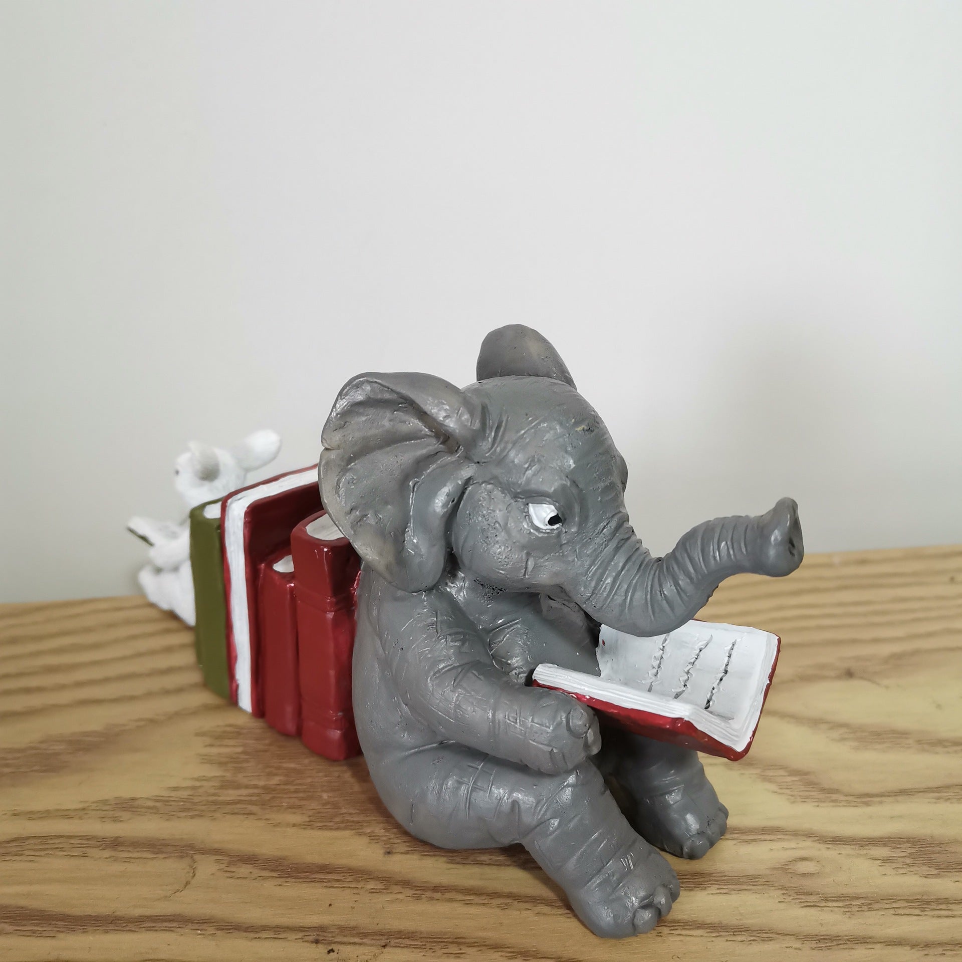 Elephant & Rabbit Reading Resin Ornament