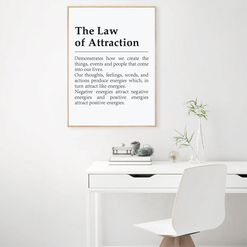 Law of Attraction Canvas Wall Art | Inspirational Mindset Poster Print