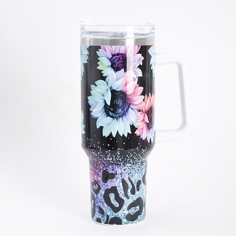 Southern Grace 40oz Large Tumbler with Handle | 1200ml Ice Coffee Cup