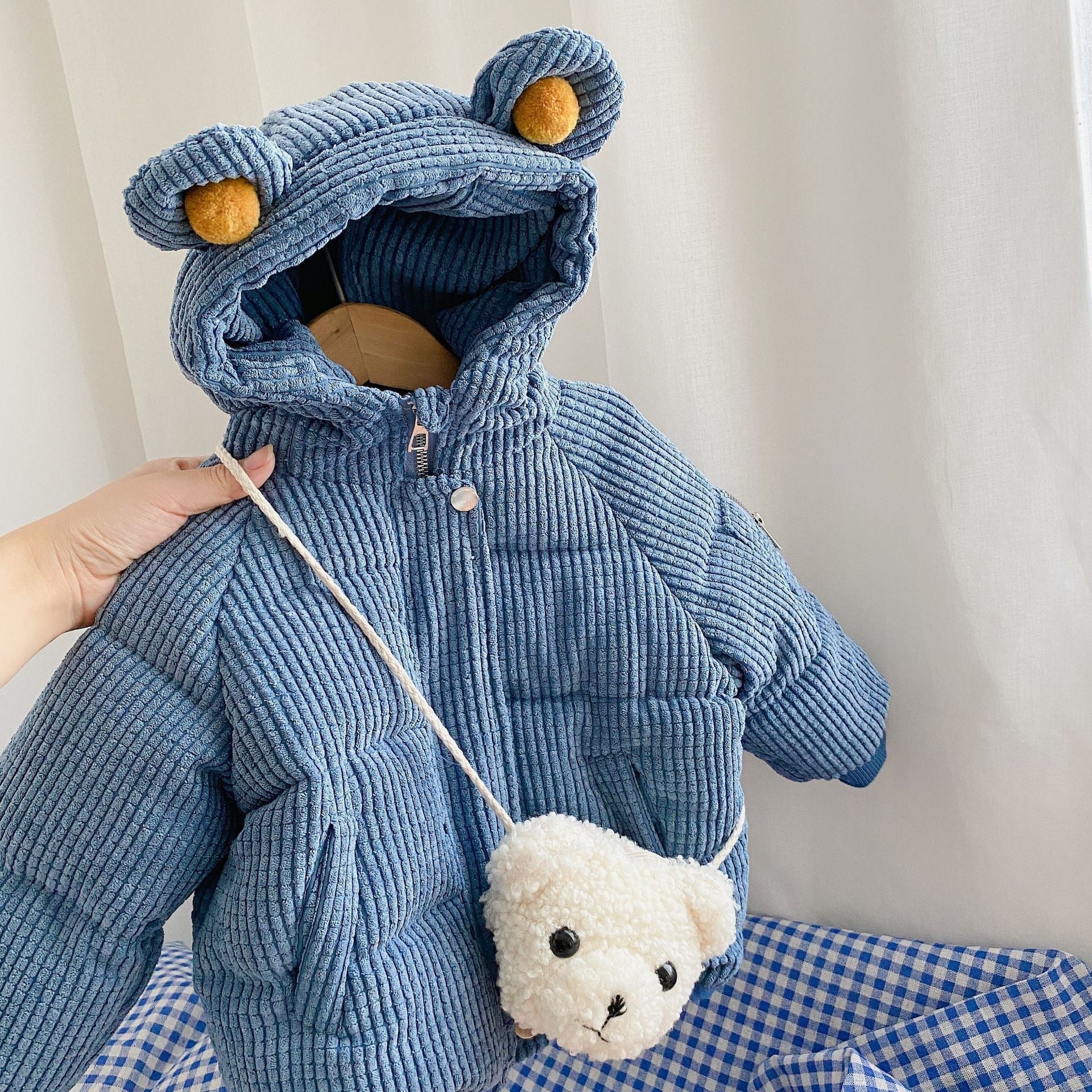 Kids Cartoon Hooded Jacket with Matching Bag