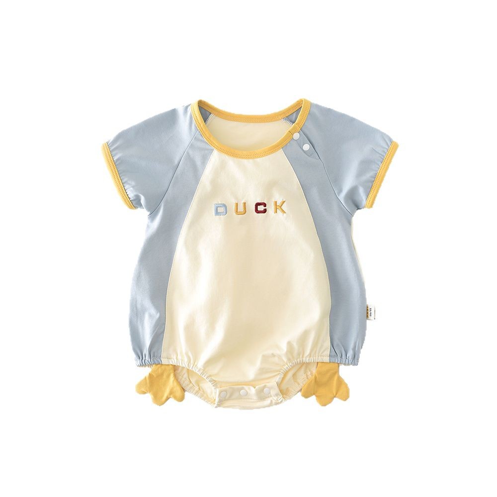 Newborn Contrast Color Short-Sleeve Romper