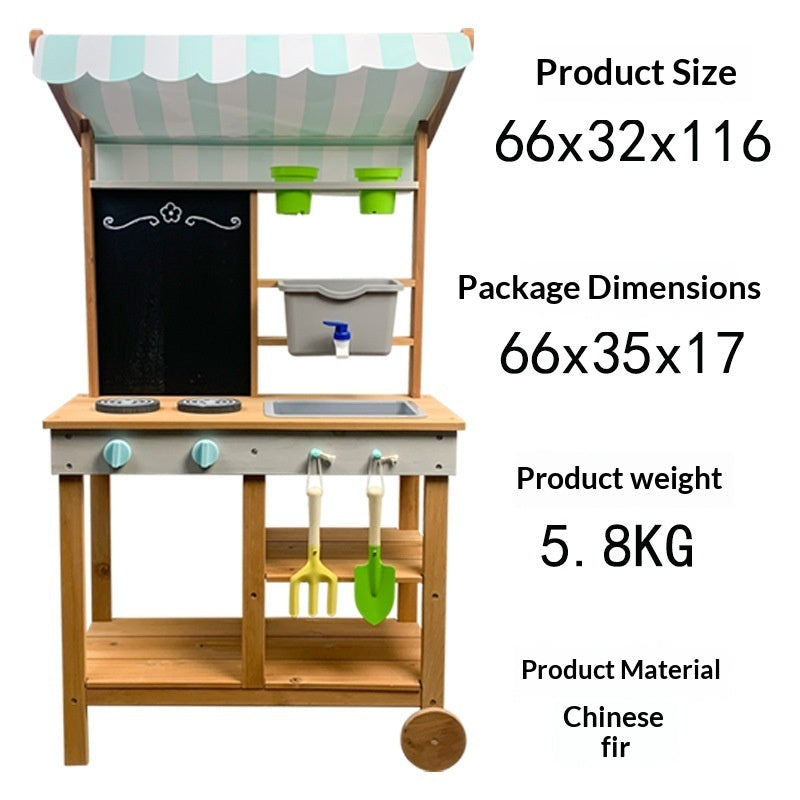 Kids wooden play kitchen playset – pretend play toy by Maximus Grace