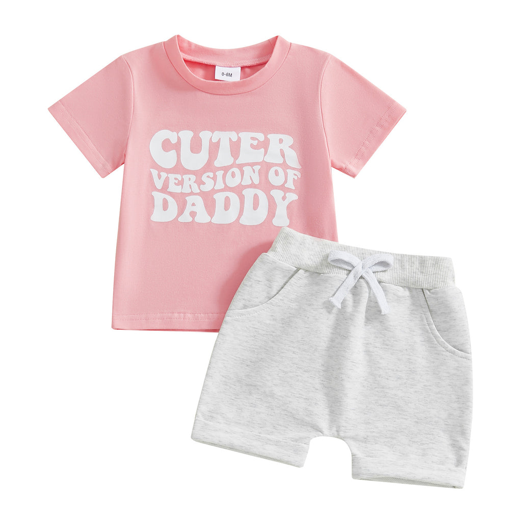 Handsome but trouble letter print short sleeve set by Maximus Grace