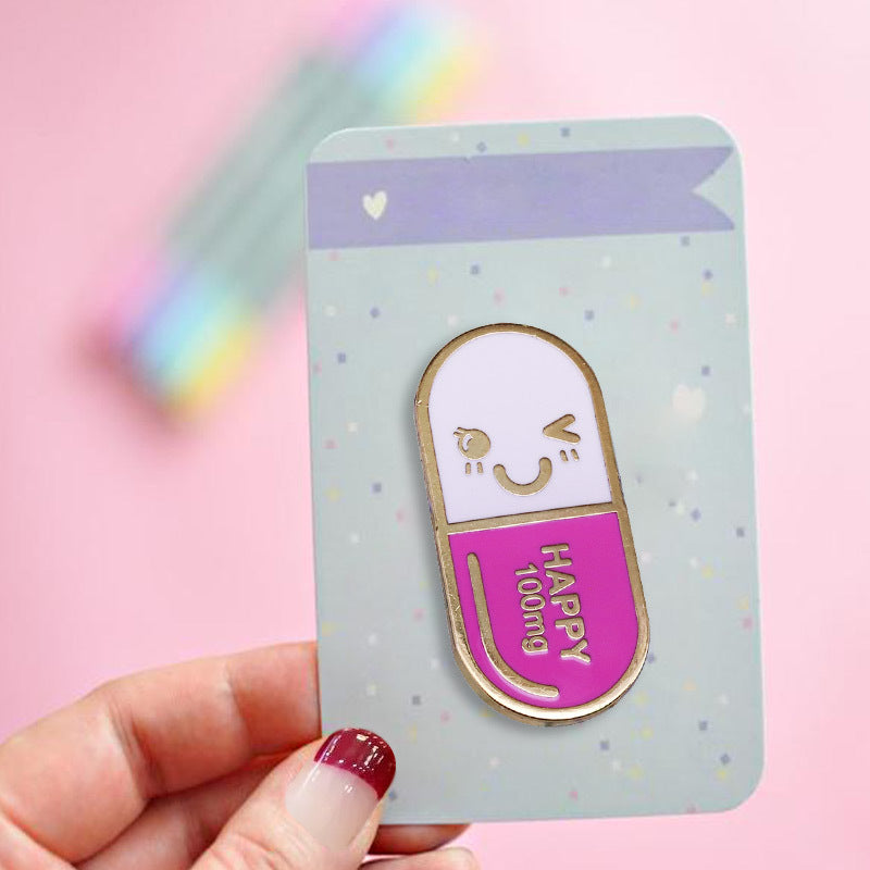 Medical Happy Capsule Brooch