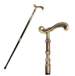Antique Silver Metal Walking Cane