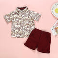 Boys British print short sleeve suit – kids two-piece by Maximus Grace