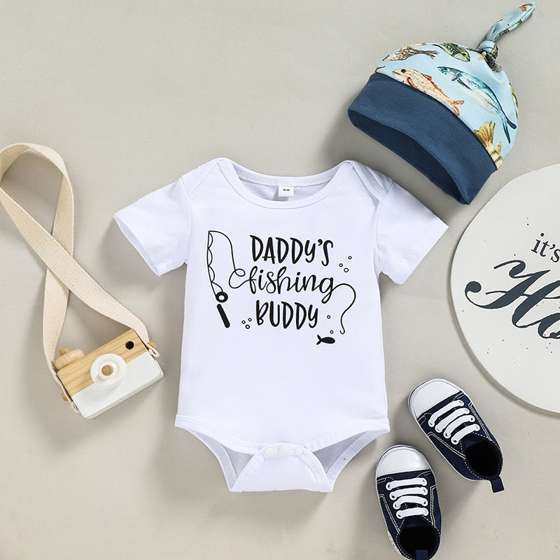 Baby boys 3-piece suit with hat – letter print cotton infant set by Maximus Grace