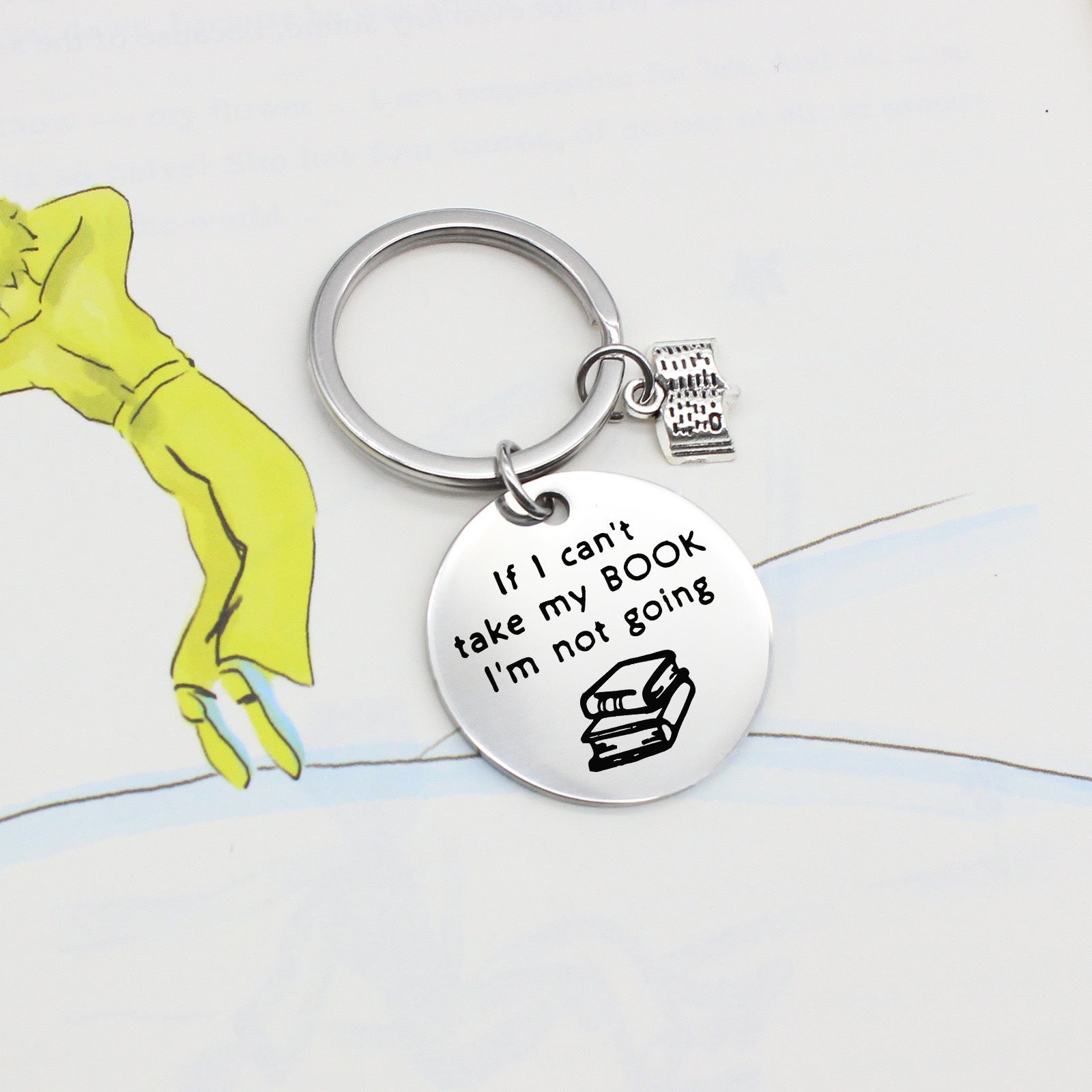 Book Lover Laser Engraved Keychain