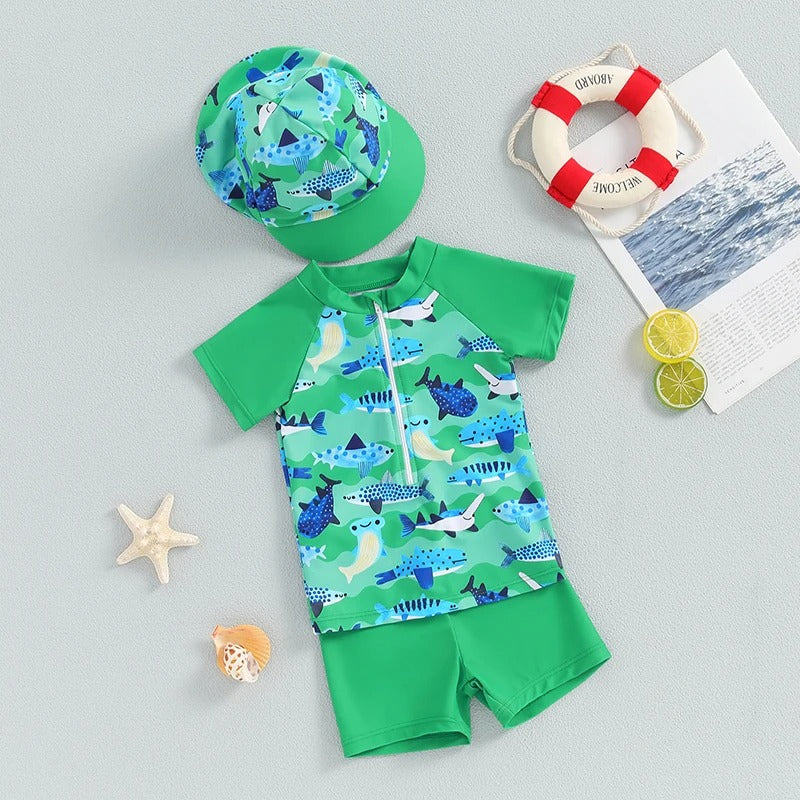 Children's Split Swimsuit Hat Suit