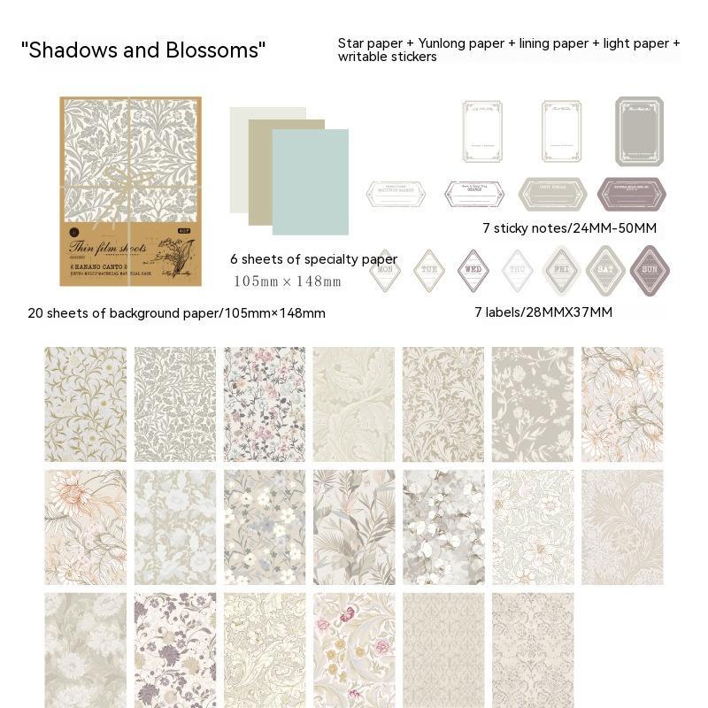 Retro Floral Journal Base Paper Set