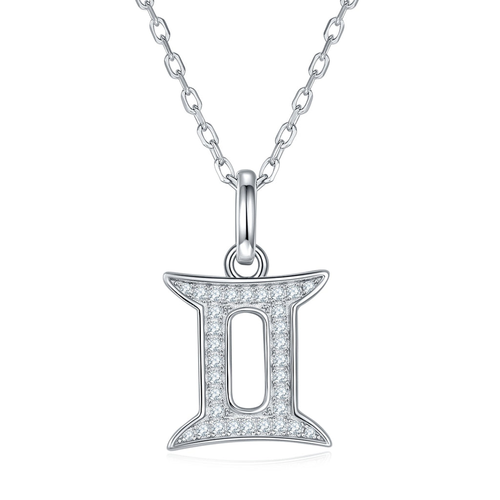Gemini Zodiac Moissanite Necklace | GRA Certified S925 Silver | May June Gift