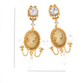 Baroque Floral Gem Drop Earrings
