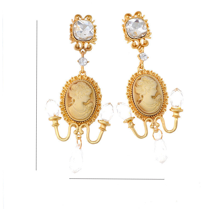 Baroque Floral Gem Drop Earrings