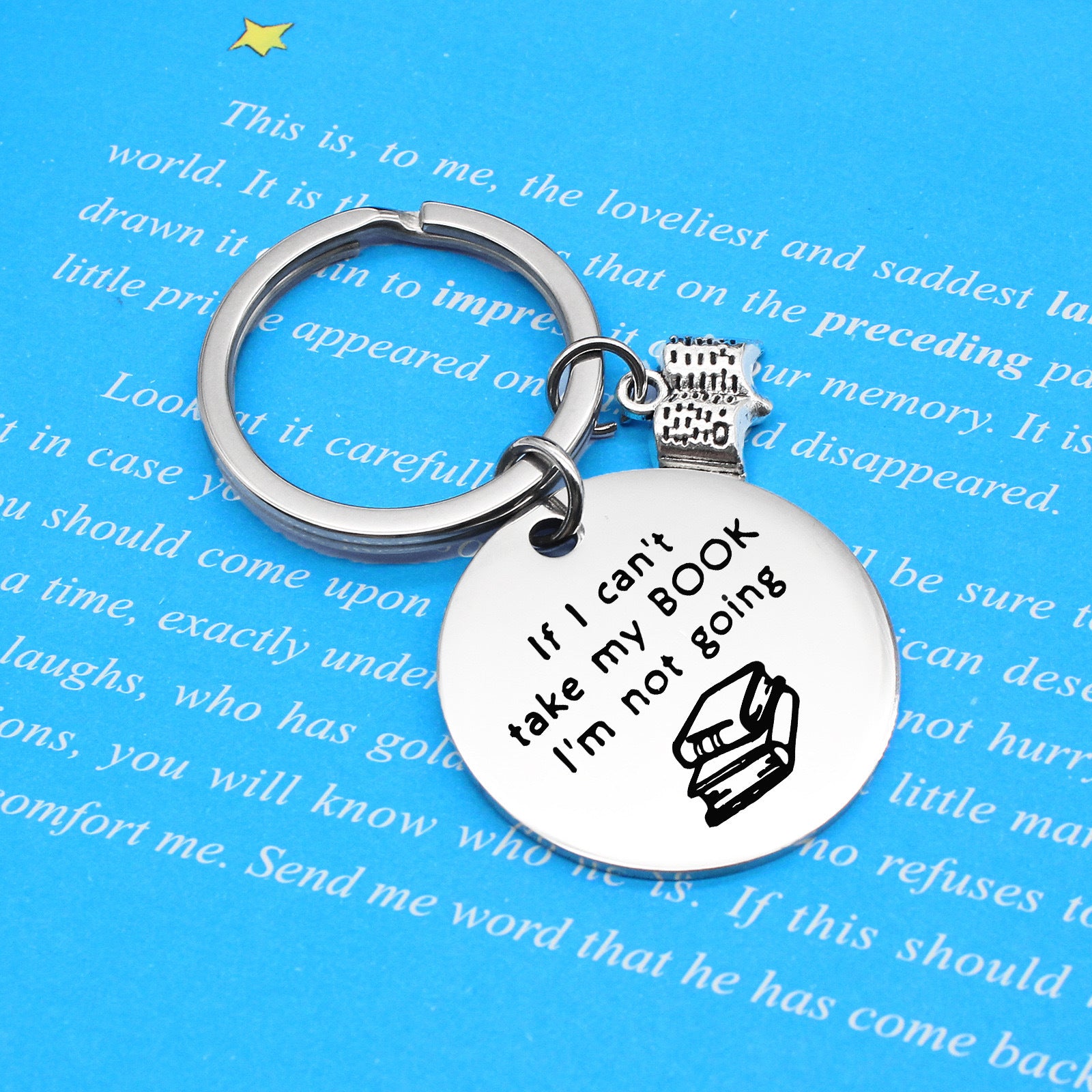 Book Lover Laser Engraved Keychain