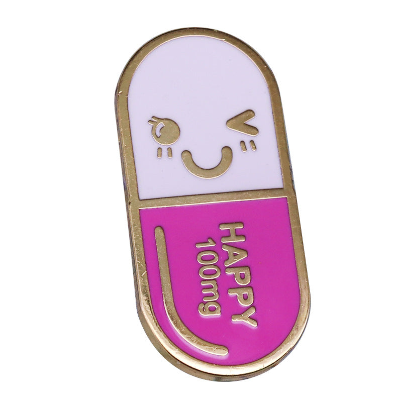 Medical Happy Capsule Brooch