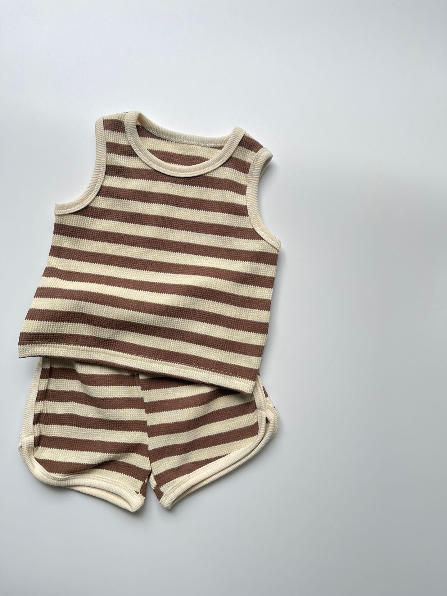 Kids Striped Cotton Vest Top & Shorts Set