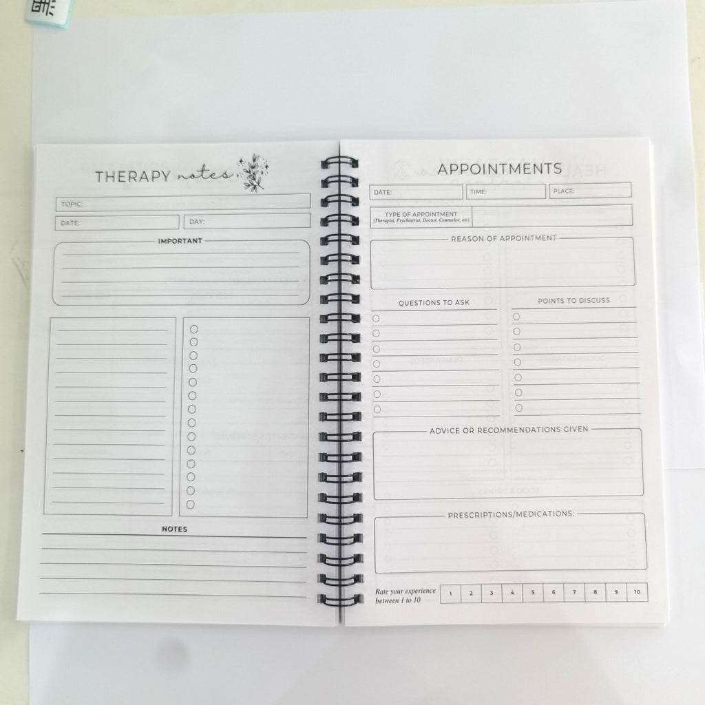 Pink Brain Mental Health Notepad | Mindset Planning Notebook
