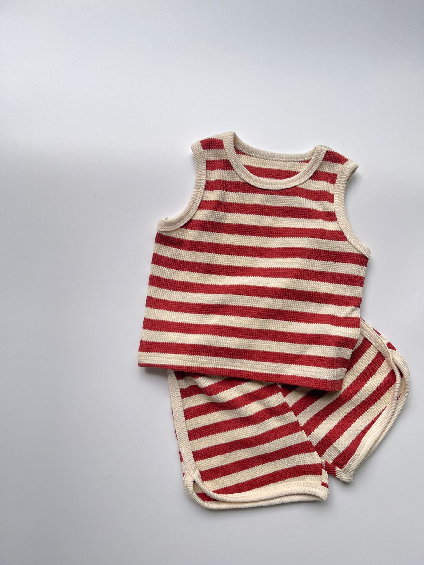 Kids Striped Cotton Vest Top & Shorts Set