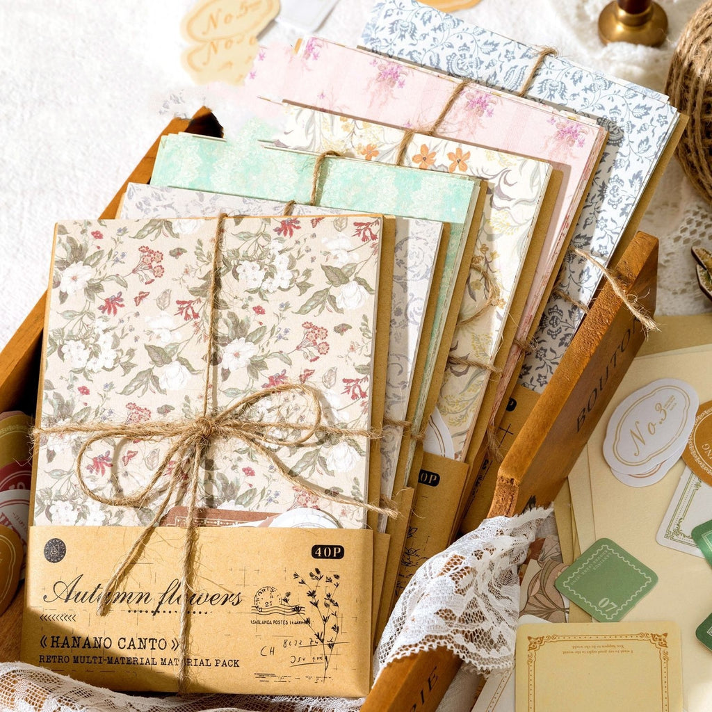 Retro Floral Journal Base Paper Set