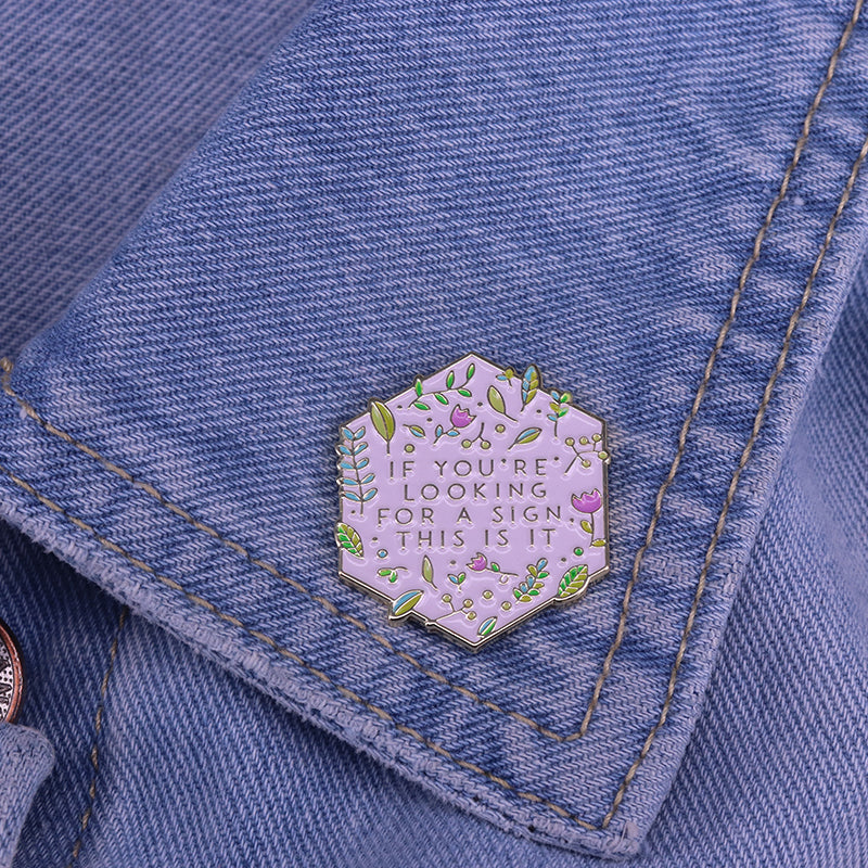 Floral Mental Health Awareness Brooch – Pink Copper Pin | Healing Truth Collection