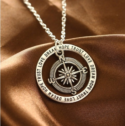 Faith compass necklace – Love Hope Faith Dream pendant by Maximus Grace