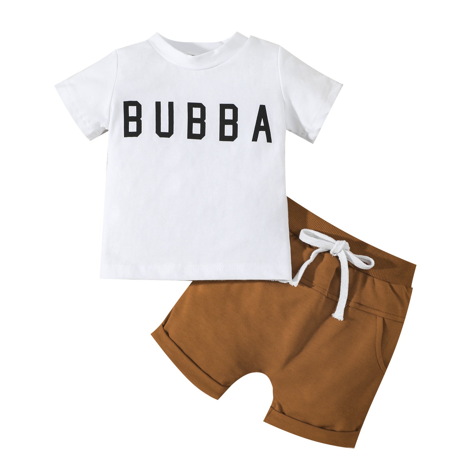Bubba letter print tee and shorts set – kids two-piece by Maximus Grace