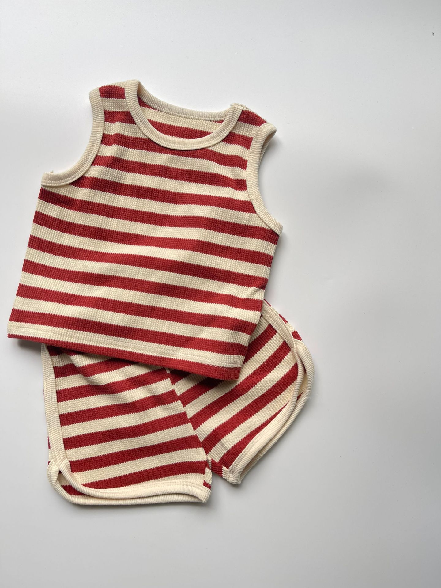 Kids Striped Cotton Vest Top & Shorts Set