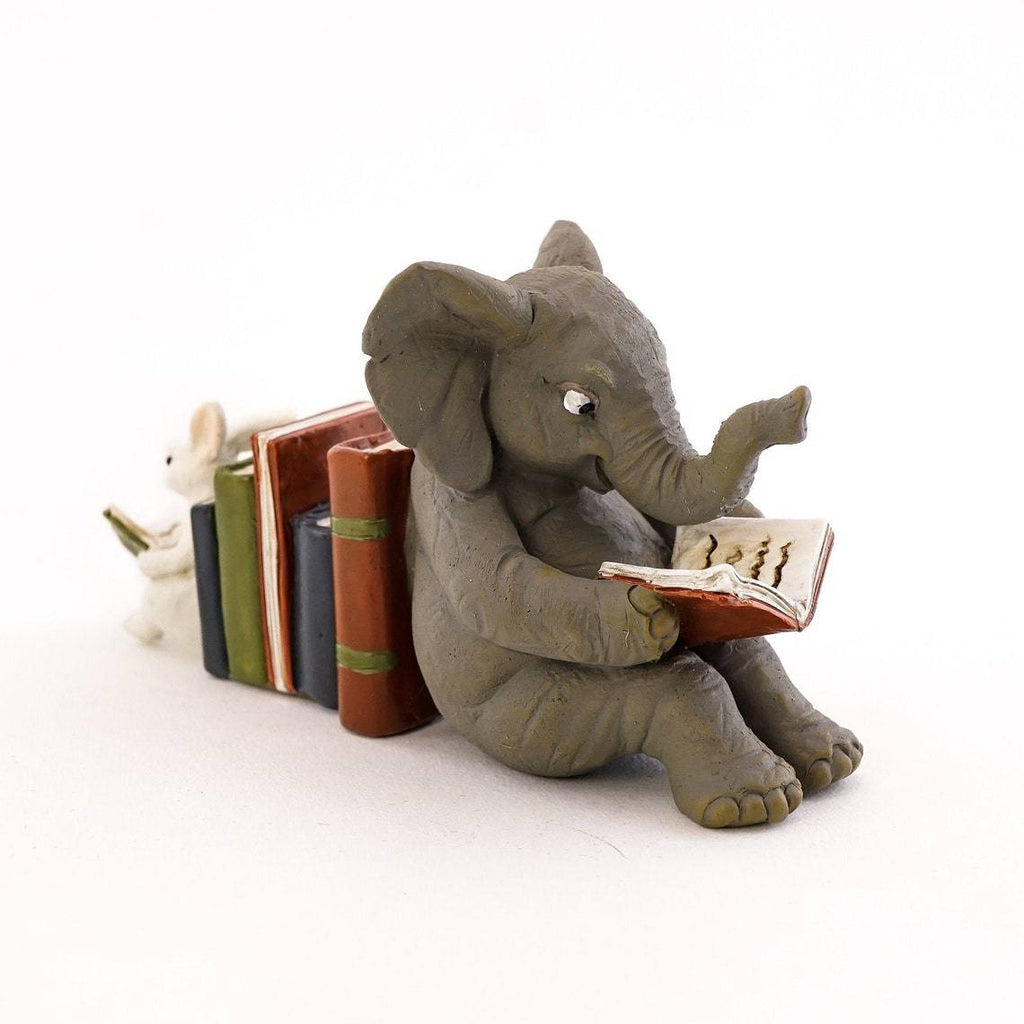 Elephant & Rabbit Reading Resin Ornament
