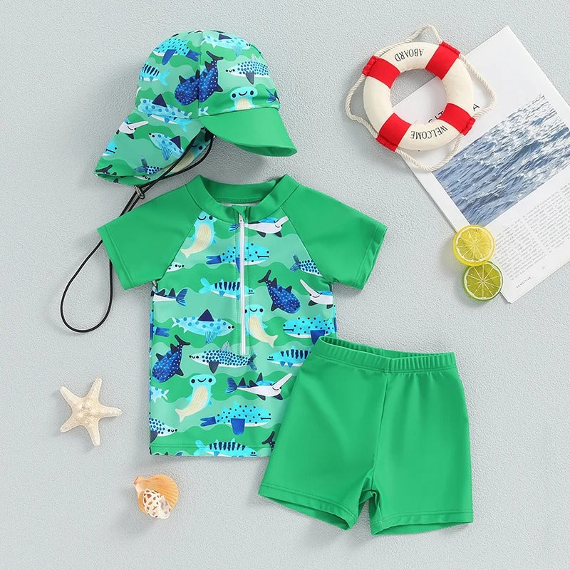 Children's Split Swimsuit Hat Suit