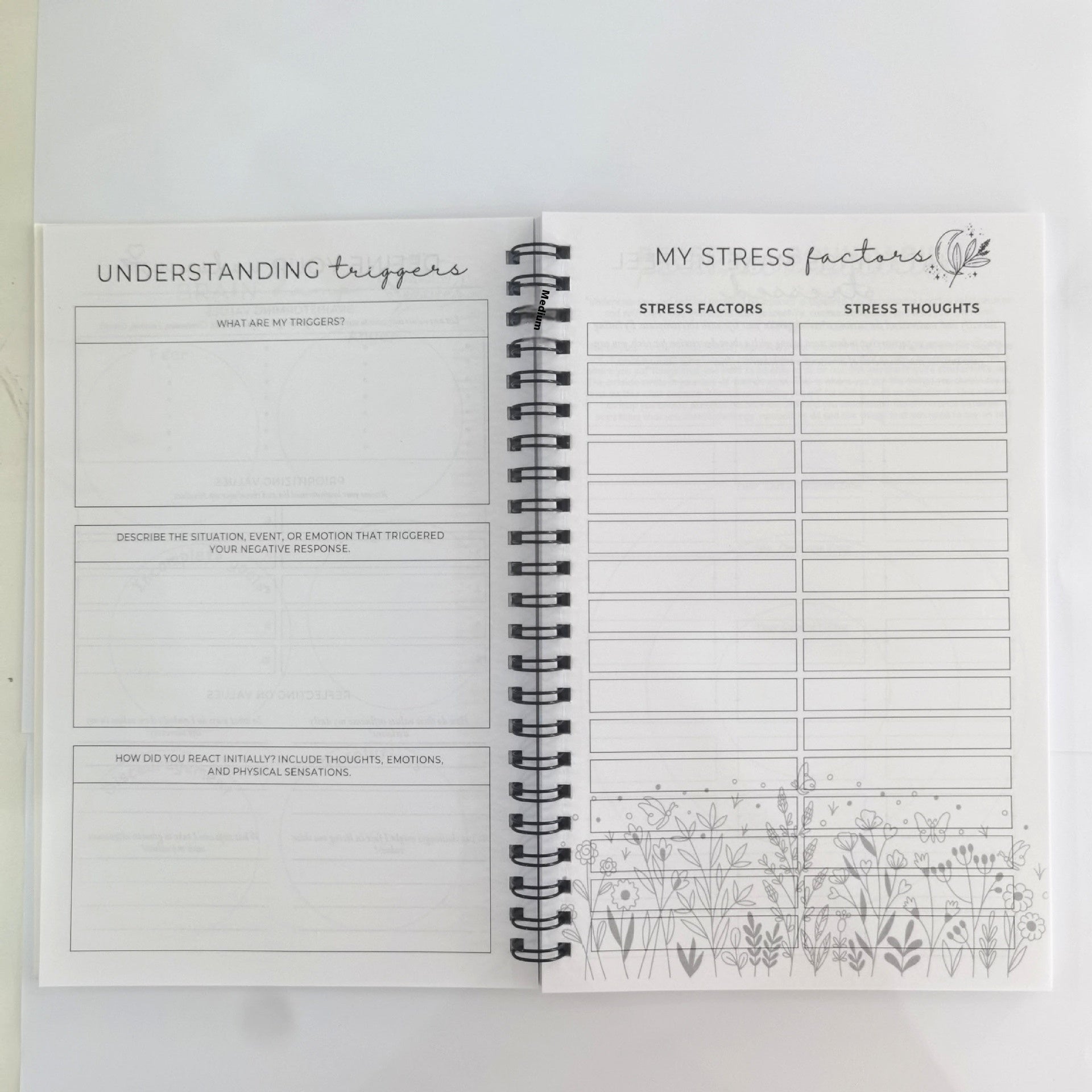 Pink Brain Mental Health Notepad | Mindset Planning Notebook