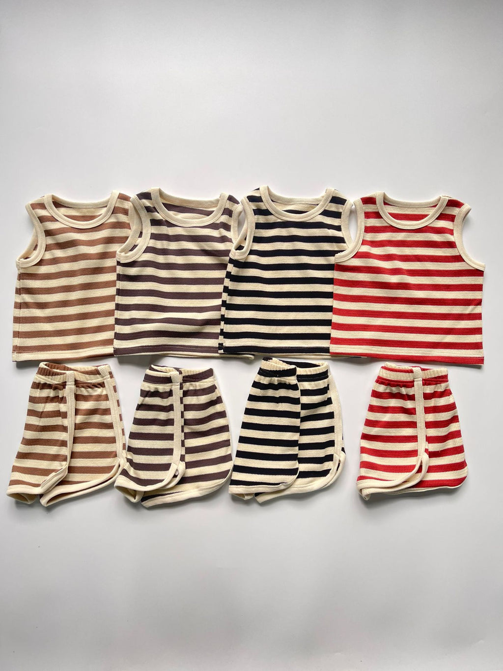 Kids Striped Cotton Vest Top & Shorts Set