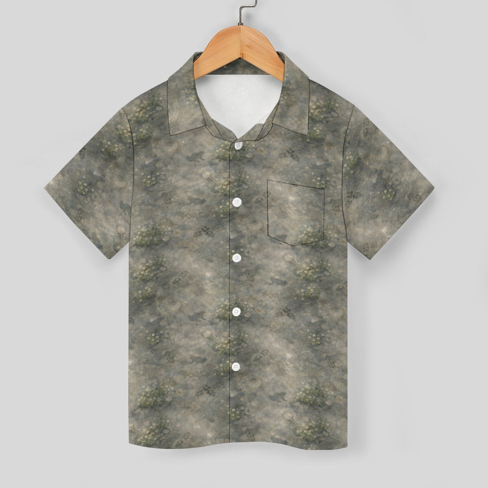 Searching for Squished Frogs Button-Up Shirt – Kids