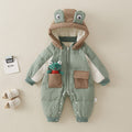 Baby boy down coveralls – fleece-lined winter snowsuit by Maximus Grace
