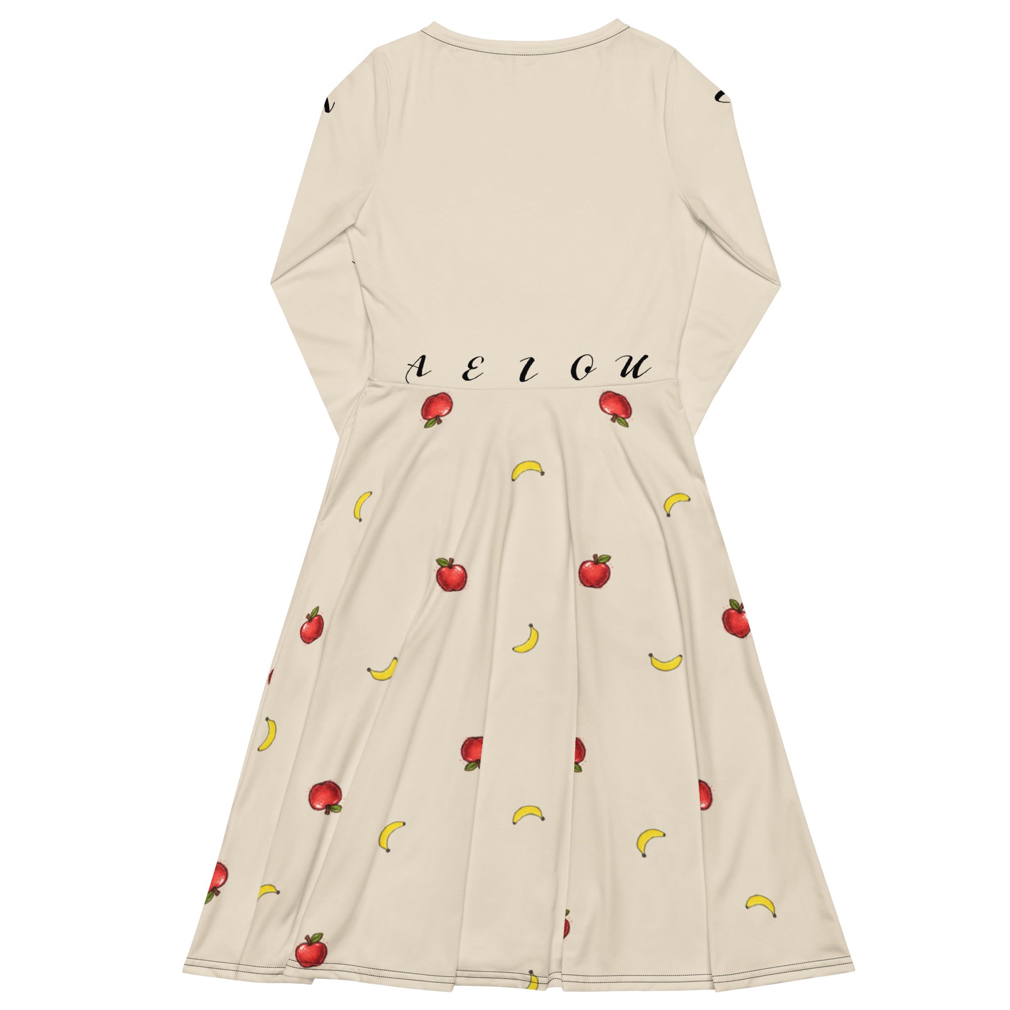 Apples and bananas teacher dress with pockets by Maximus Grace