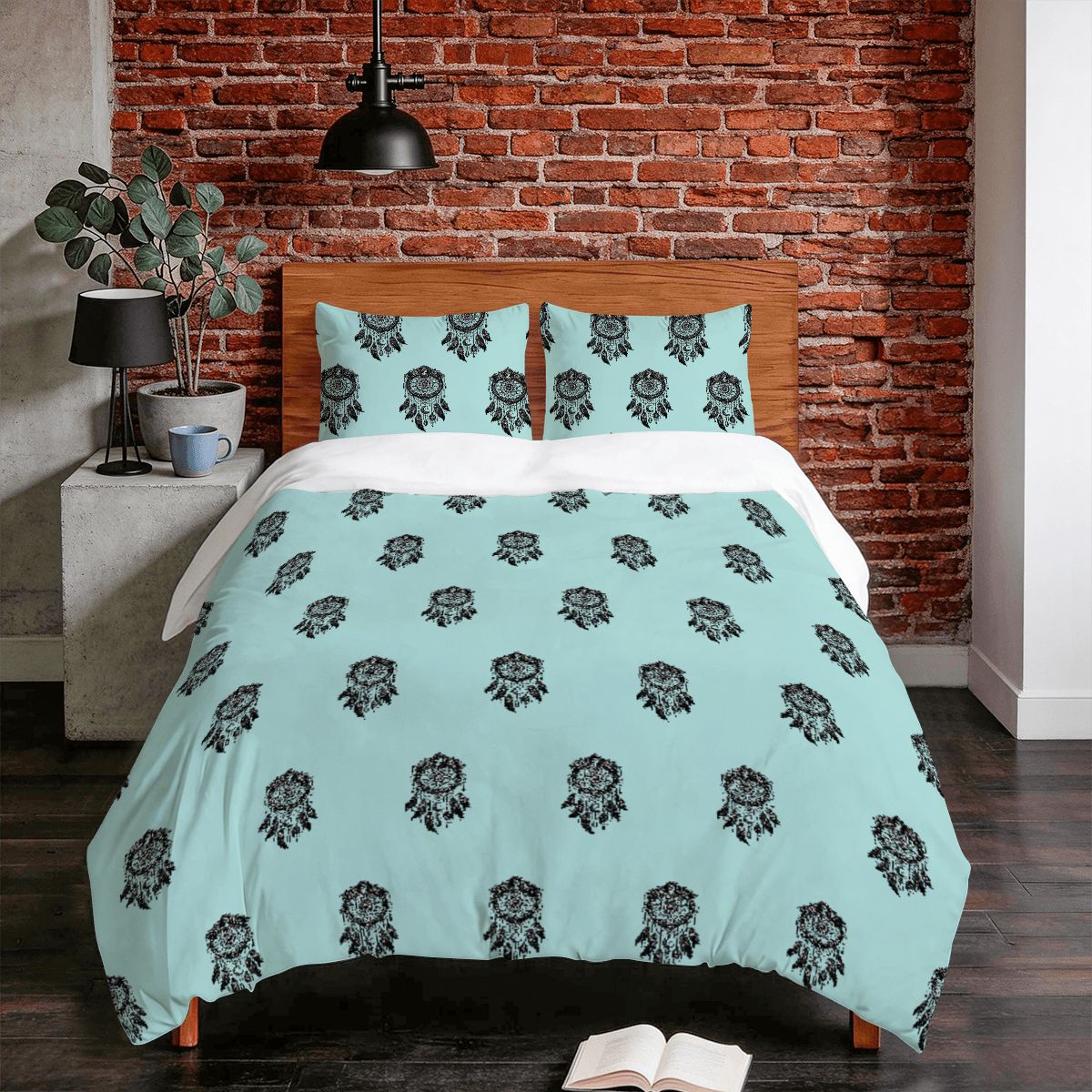 Boho Dreamcatcher Bedding Set | Teal Mandala Duvet