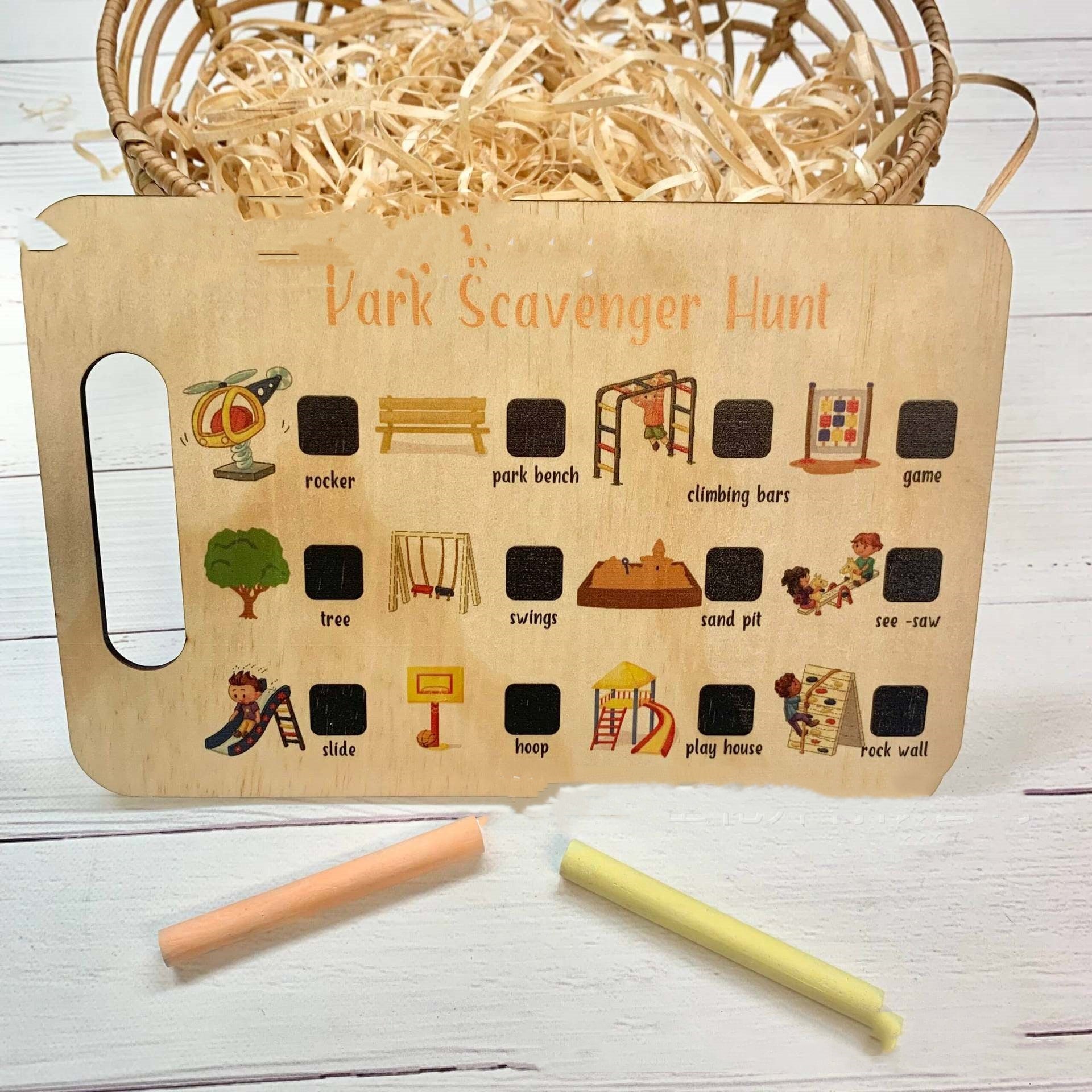 Kids wooden nature explorer board by Maximus Grace
