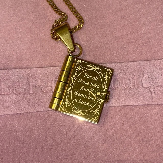Carved Openable Book Pendant Necklace – Book Lover Jewelry in Gold & Silver