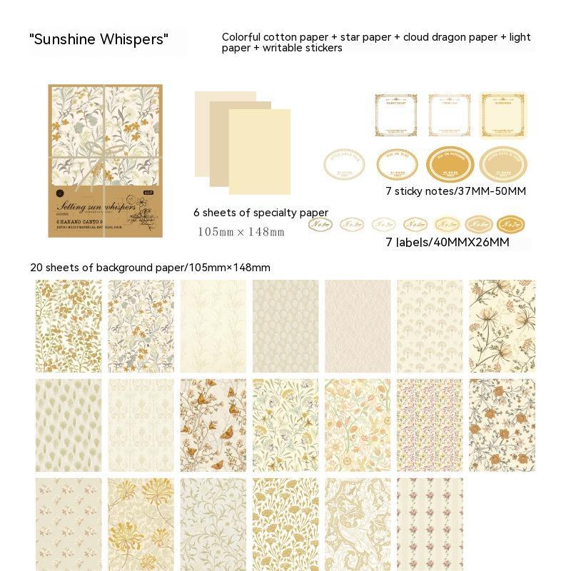 Retro Floral Journal Base Paper Set