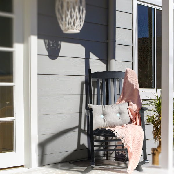 Black Poplar Wood Rocking Chair with Armrests | Outdoor Porch Chair | May Spring Living - Maximus Grace