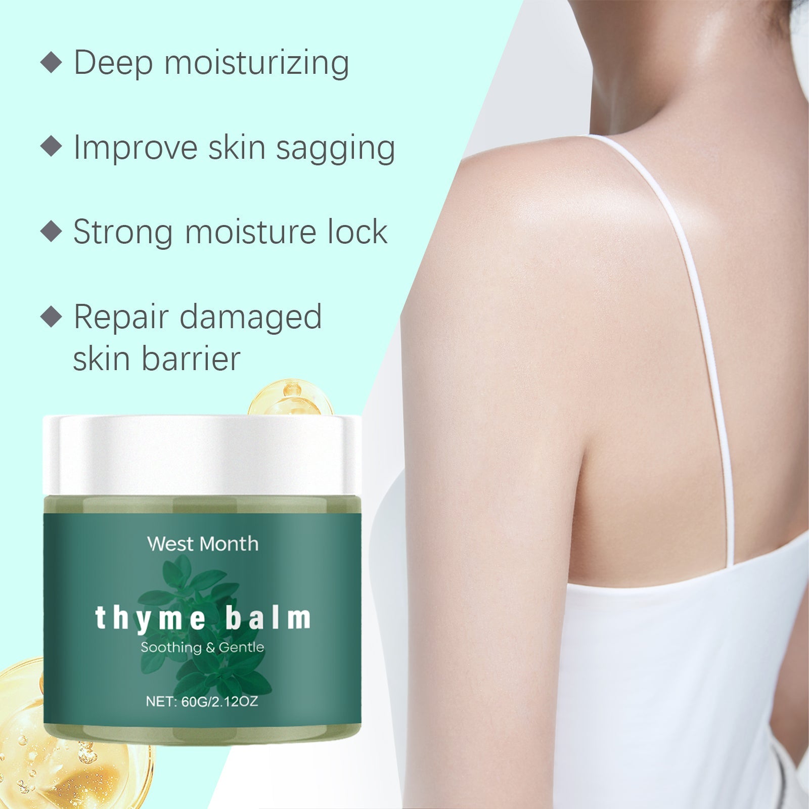 Body Thyme Balm | Thyme & Sage Extract Moisturizing Skin Cream | 60g May Self - Care - Maximus Grace