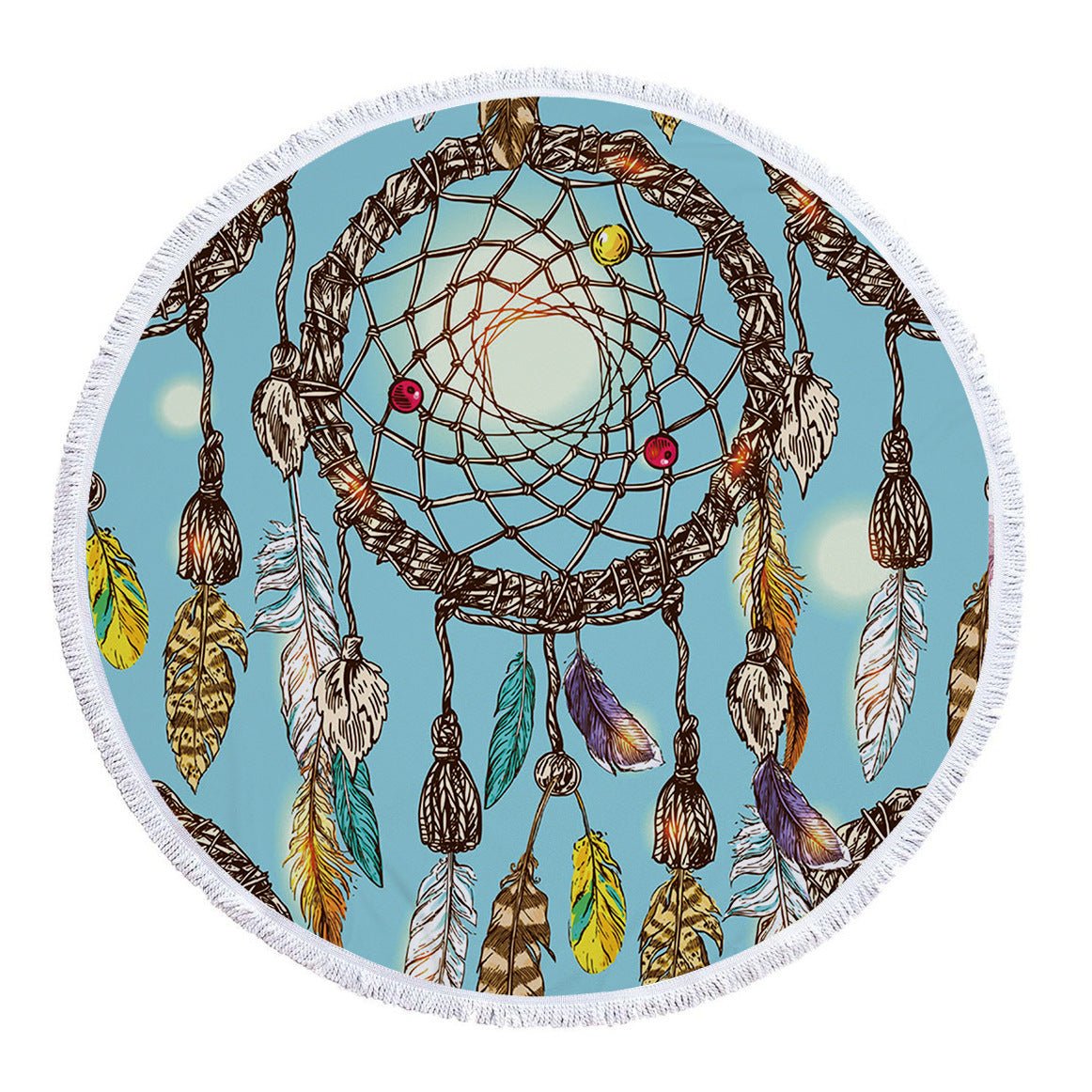 Boho Round Microfiber Beach Mat | Mandala Print Quick - Dry Beach Towel - Maximus Grace