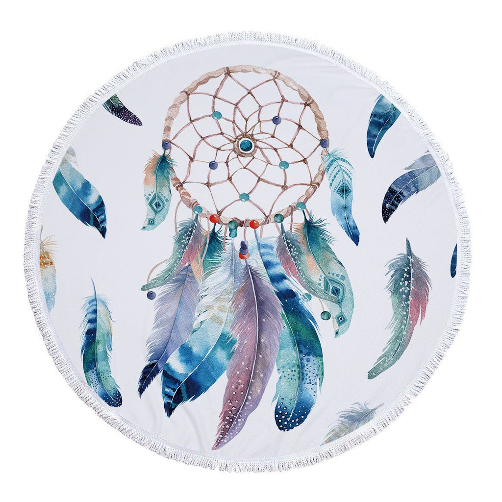 Boho Round Microfiber Beach Mat | Mandala Print Quick - Dry Beach Towel - Maximus Grace