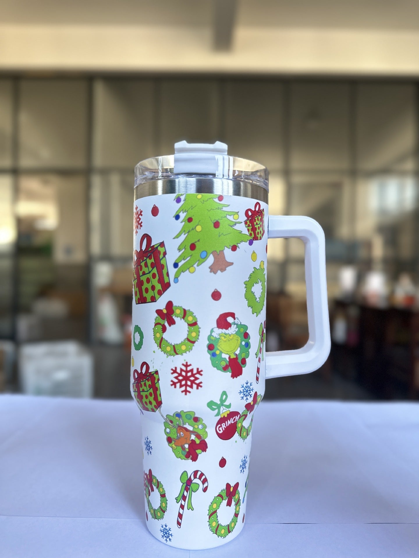 Southern Grace 40oz Large Tumbler with Handle | 1200ml Ice Coffee Cup