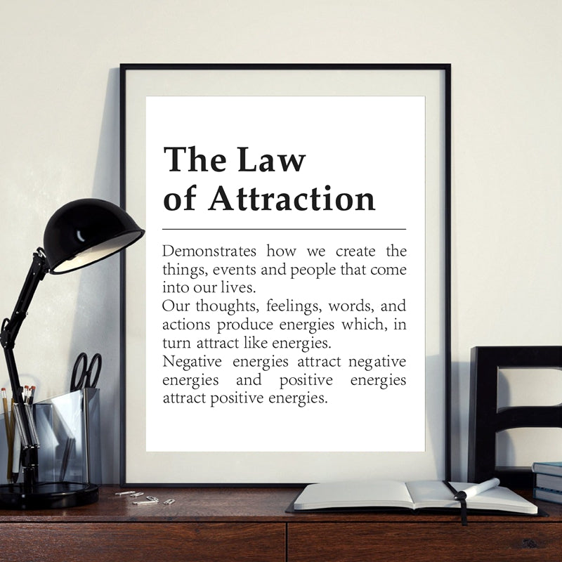 Law of Attraction Canvas Wall Art | Inspirational Mindset Poster Print