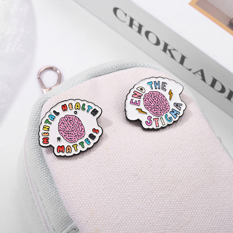 Heart & Brain Brooch Pin | Mental Health Awareness Jewelry | May Gift | 3 Styles