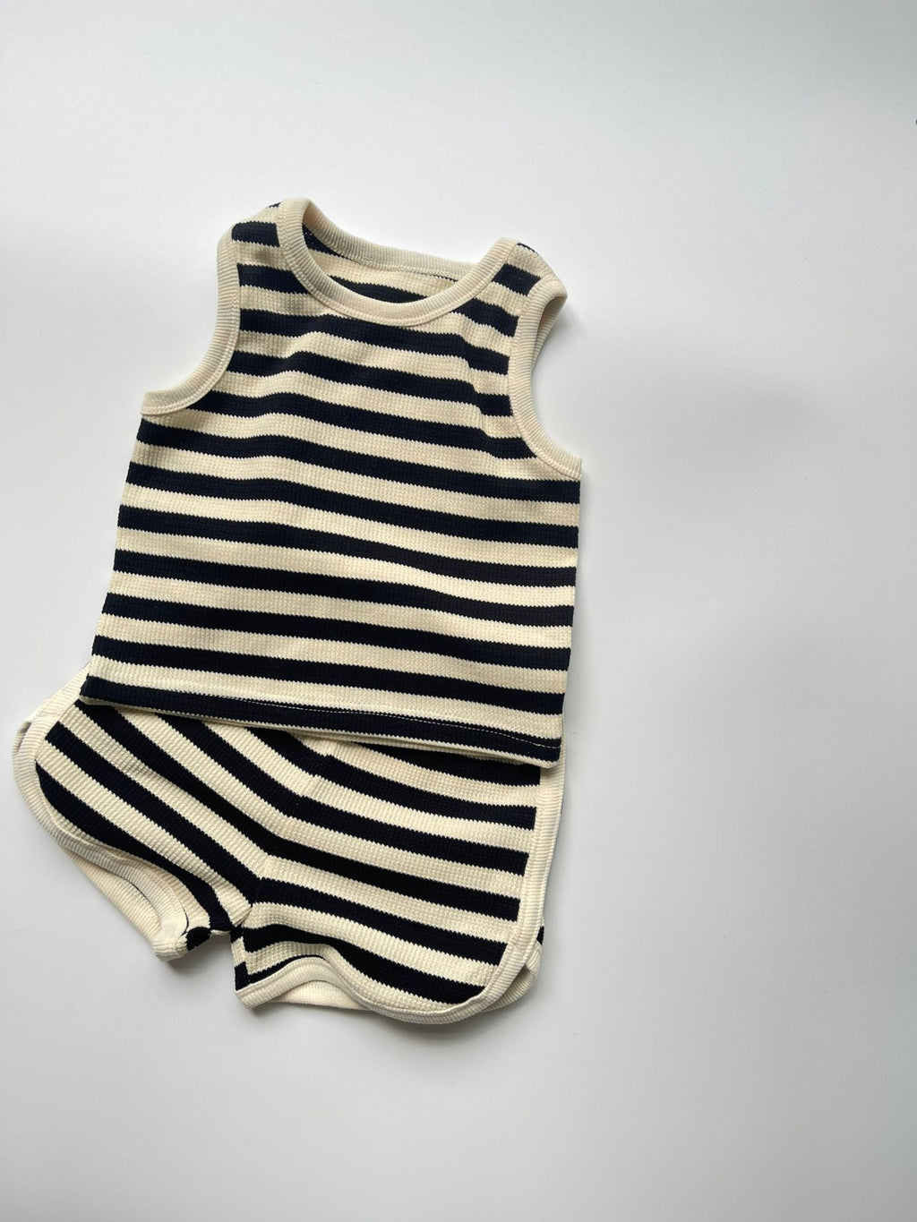 Kids Striped Cotton Vest Top & Shorts Set