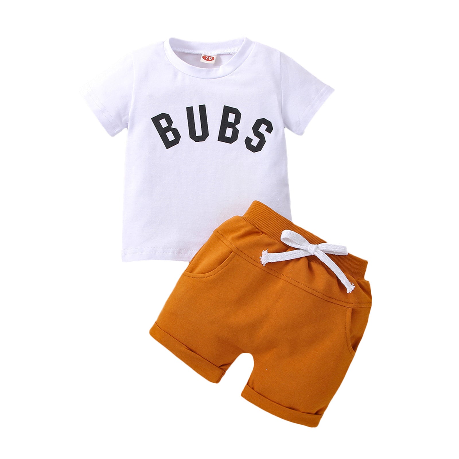 Kids letter print suit – short sleeve boys two-piece set by Maximus Grace