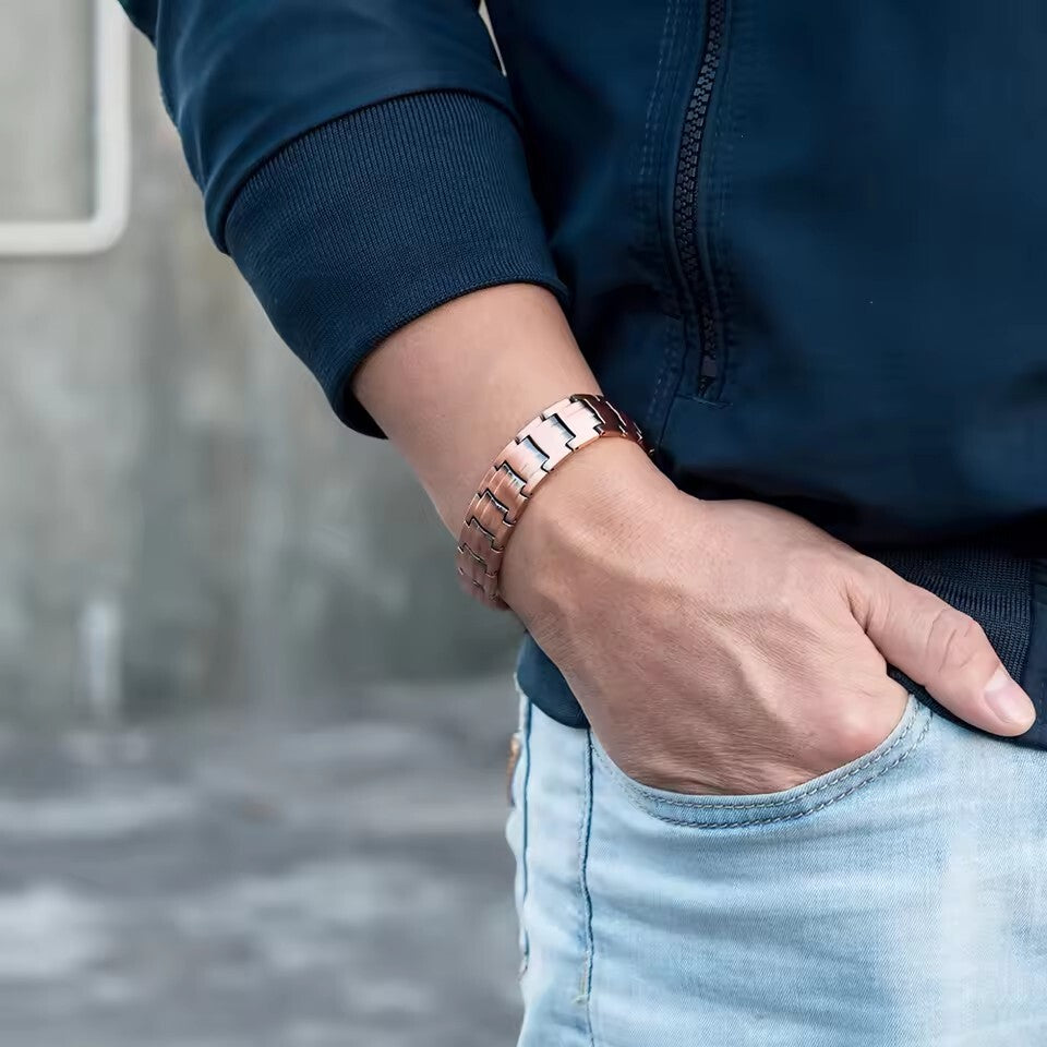 Pure Copper Magnetic Bracelet | 46 Neodymium Magnets Arthritis Relief | Gift Boxed Unisex
