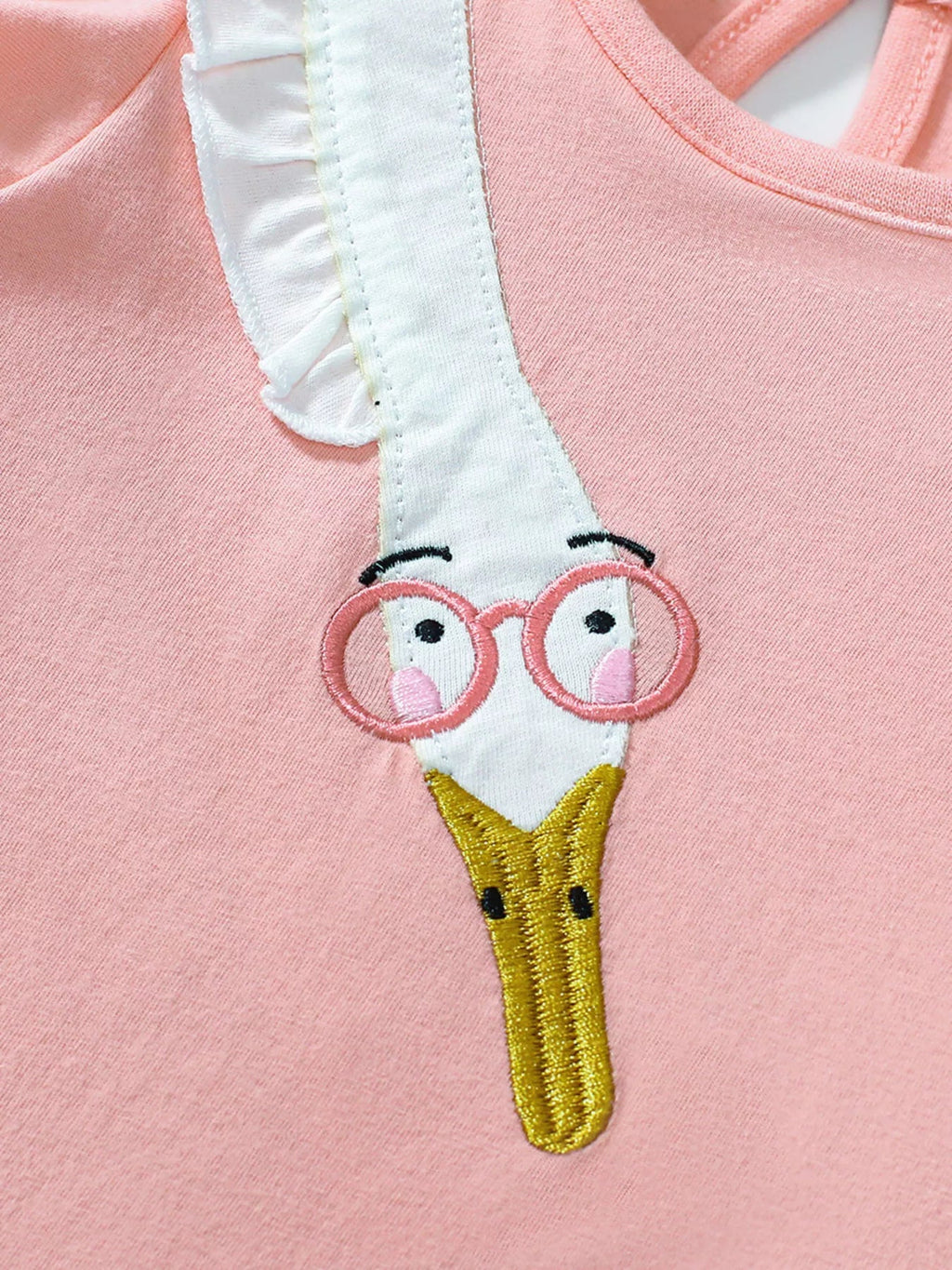 Children's Goose Ruffle Sleeve Dress | Girls' Blush Pink Cotton Dress | Sizes 2Y - 7Y - Maximus Grace