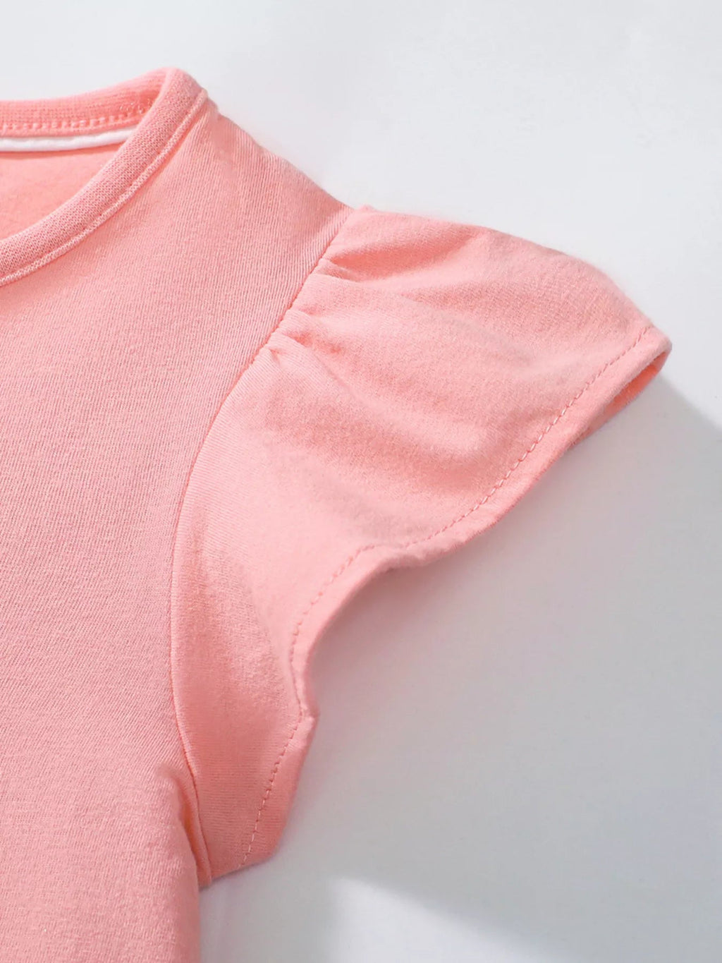 Children's Goose Ruffle Sleeve Dress | Girls' Blush Pink Cotton Dress | Sizes 2Y - 7Y - Maximus Grace